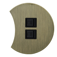 Розетка компьютерная двойная RJ-45, полукруглая, EU030207, бронзовый, Salvador