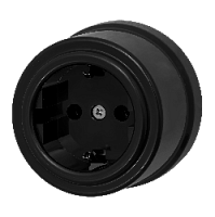 Розетка с заземляющим контактом, черный, JNO.1L61.PG01 Jantera