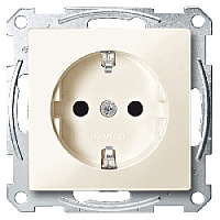 Механизм розетки с заземлением и шторками, бежевый, MTN2300-0344 Schneider Electric, серия Merten System M