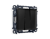 Комплект механизма 3-кл выключателя, черный матовый, MA805010 Ambrella Volt, трехклавишный