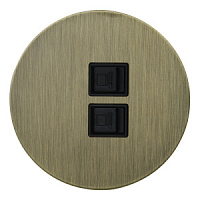 Розетка компьютерная двойная RJ-45, круглая, EU030107, бронзовый, Salvador