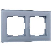 Дизайнерская рамка 2 местная, серый, стекло, W0021115 Werkel