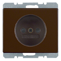 Дизайнерская розетка без заземления, со шторками, коричневый, глянцевый, 6161150101 Berker, серия Arsys