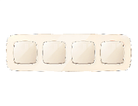 Дизайнерская рамка из натурального стекла 4 местная, бежевый, OF350304 Ambrella Volt