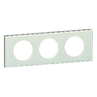 Дизайнерская рамка 3 местная, смальта белая, стекло, 069313 Legrand, серия Celiane