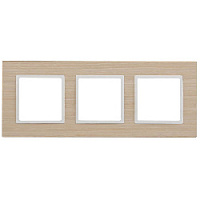Дизайнерская рамка 3 местная, беленый дуб, дерево, Б0049150 Эра, серия Elegance