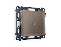 Комплект механизма 1-кл проходного выключателя с подсветкой 10000K голубой свет, темная бронза матовый, MA632040 Ambrella Volt, одноклавишный