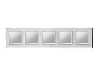 Дизайнерская рамка из оргстекла 5 местная, серебро, AF330405 Ambrella Volt