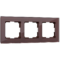 Дизайнерская рамка 3 местная, мокко, стекло, W0031118 Werkel
