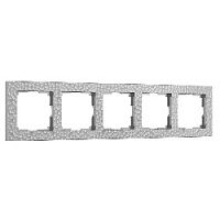 Дизайнерская рамка 5 местная, серебряный, поликарбонат, W0052406 Werkel