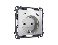 Комплект механизма электрической розетки 2USB С+C 20W с/з на винтовых зажимах, серебряный глянцевый, MA410510 Ambrella Volt