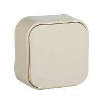 Дизайнерский выключатель, слоновая кость, 782234 Legrand, одноклавишный, проходной, серия Quteo