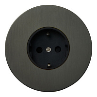 Розетка силовая 220В, круглая, EU020111, антрацит, Salvador