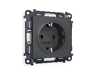 Комплект механизма электрической розетки с/з на винтовых зажимах, графит мягкое касание, MA906010 Ambrella Volt