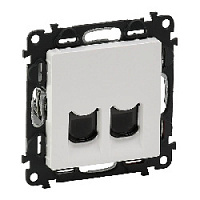 Дизайнерская розетка компьютерная 2хRJ-45 кат. 5е, белый, 753441 Legrand, серия Valena Life