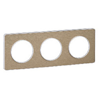 Дизайнерская рамка 3 местная, полированная бронза/белый, S52P806L Schneider Electric, серия Odace