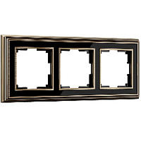 Дизайнерская рамка 3 местная, бронза / черный, алюминий, акрил, W0031328 Werkel