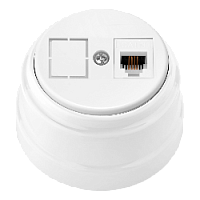 Ретро розетка телефон, белый, ТР4-5201 Bylectrica