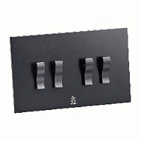 Дизайнерский выключатель Aura Черный уголь, BAB4KBE Bonze четырехклавишный