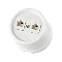 Розетка RJ45 компьютерная двойная, белый, SQ1820-0051 TDM ELECTRIC, серия Болонь