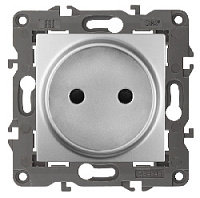 Дизайнерская розетка без заземления, алюминий, Б0034286 Эра, серия Elegance