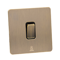 Дизайнерский выключатель Vega Бронза браш, BVBR1KXB Bonze одноклавишный перекрестный