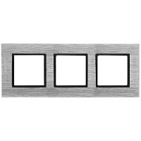 Дизайнерская рамка 3 местная, сталь, металл, Б0034557 Эра, серия Elegance