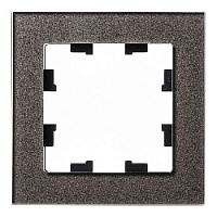 Дизайнерская рамка 1 местная, мокко, стекло, ATN320601 Schneider Electric, серия Atlas Design Nature