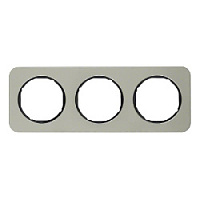 Дизайнерская рамка 3 местная, нержавеющая сталь/черный, 10132104 Berker, серия R.1