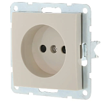 Дизайнерская розетка без заземления, со шторками, бежевый, 863301-1 LK Studio, серия LK60