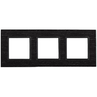 Дизайнерская рамка 3 местная, черное дерево, Б0034577 Эра, серия Elegance