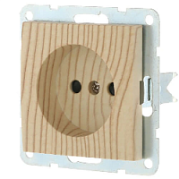 Дизайнерская розетка без заземления, со шторками, сосна, 863325-1 LK Studio, серия LK60