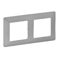 Дизайнерская рамка 2 местная, алюминий, 754132 Legrand, серия Valena Life