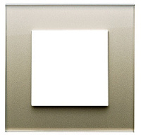 Дизайнерская рамка 1 местная, стекло шампань, 81001GCG Wedder, серия R3