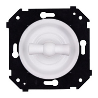 Ретро выключатель однопозиционный перекрестный, белый, B3-203-21M BIRONI, одноклавишный