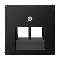 Накладка двойной розетки компьютерной/ телефонной, черный матовый, A569-2BFPLUASWM Jung, серия A