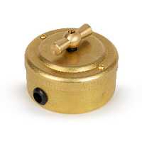 Ретро выключатель поворотный, золото, 30101-6 Vintage-Brass, одноклавишный