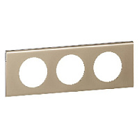 Дизайнерская рамка 3 местная, никель велюр, 069113 Legrand, серия Celiane