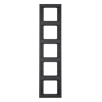 Дизайнерская рамка 5 местная, вертикальная, антрацитовый, матовый, 13537006 Berker, серия K.1