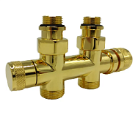 Дизайнерский клапан прямой для радиаторов для 2-х трубной системы отопления Tondera 1/2" золото 0686-1500D0E0 S.R.Rubinetterie