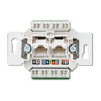 Механизм двойной компьютерной розетки RJ-45, неэкран., кат. 6, EPUAE8-8UPOK6US Jung