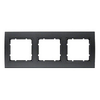 Дизайнерская рамка 3 местная, черный/антрацитовый, алюминий, 10133005 Berker, серия B.3