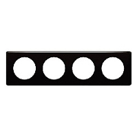 Дизайнерская рамка 4 местная, черный глянец, 066684 Legrand, серия Celiane