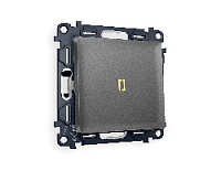 Комплект механизма 1-кл проходного выключателя с подсветкой 3200K мягкий теплый свет, антрацит серый, MA652030 Ambrella Volt, одноклавишный