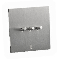 Дизайнерский выключатель Aura Никель браш, BAN3KTC Bonze трехклавишный