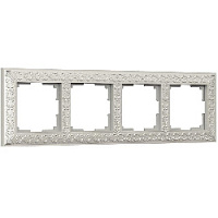 Дизайнерская рамка 4 местная, жемчужный, алюминий, W0041521 Werkel
