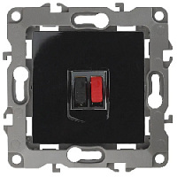 Дизайнерская аудио розетка, черный, Б0027456 Эра, серия 12