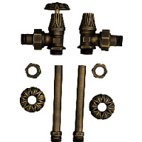 Ретро вентили угловые с удлинительными трубками для радиаторов 1/2" RS671_427 Бронза RETRO style