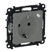 Дизайнерская розетка с заземлением + USB разъем C, алюминий, 753335 Legrand, серии Valena Life