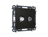 Комплект механизма розетки TV оконечной + SAT 5-862MHz 3.5dB/950-2150MHz 3.5dB , черный матовый, MA813310 Ambrella Volt